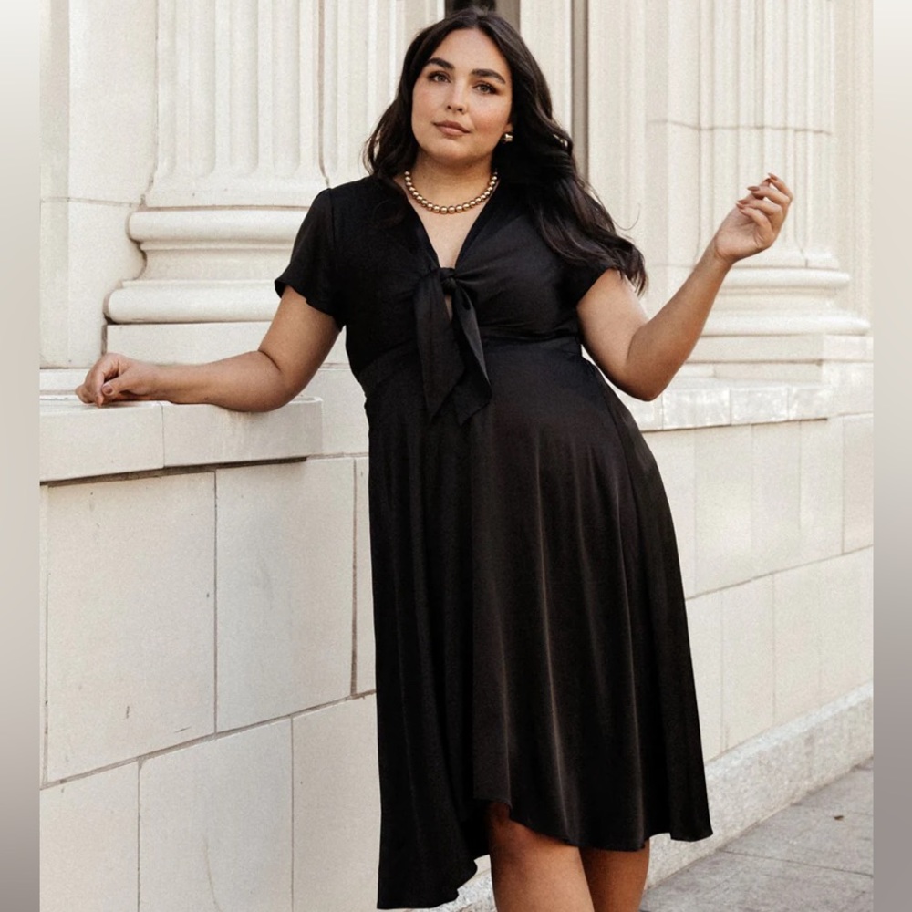 NWT Baltic Born Black Satin Dress
